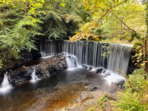 Scenic waterfall.